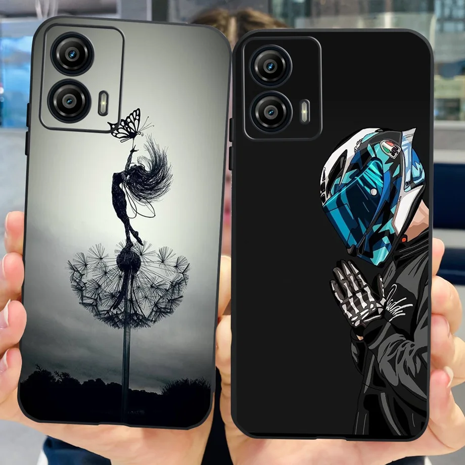 For Motorola Moto G53 Case XT2335-2 Black Liquid Silicone Bumper Coque MotorolaG53 G 53 5G Fundas Marble Space Man Dragon Capa