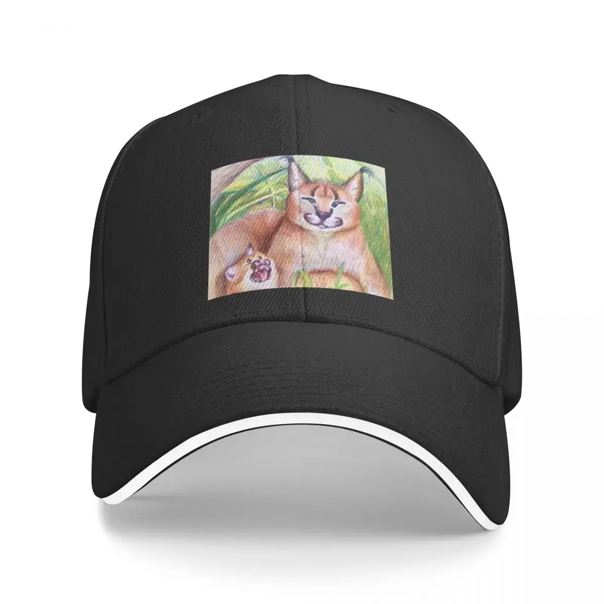 Happy floppa baby and mom - Caracals Baseball Cap cute Snap Back Hat Snapback Cap Women's Beach Visor Men's