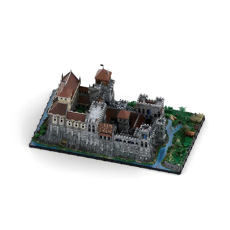 Bloques de construcción aplicables, serie completa de castillo medieval, modelo de juguete de ensamblaje difícil para adultos