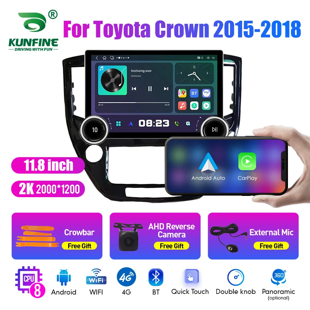 

11,8-дюймовый 2K двойной ручкой 2 Din автомобильный радиоприемник для Honda Crown 2015-2018 автомобильный радиоприемник DVD мультимедийный видеоплеер Android Auto Carplay