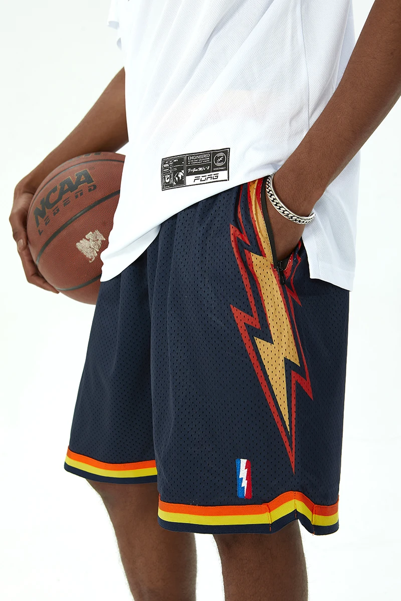 FOAG lightning mesh shorts American street ball pants basketball training quick-drying quarter shorts