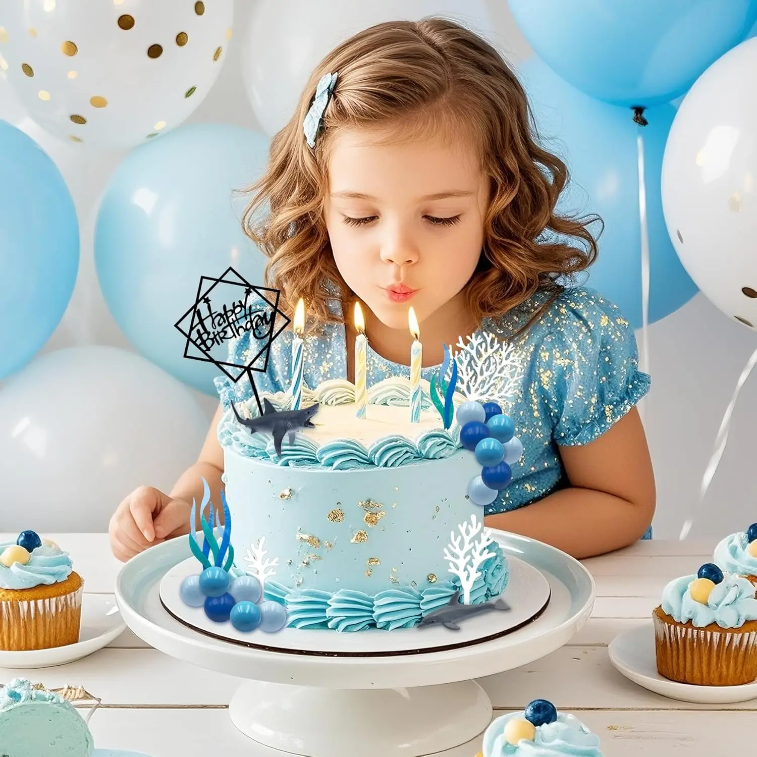 18er-Pack Hai-Kuchenaufsätze für die Angriffs-Meeresbewohner, Dekor, Ozean-Thema, Cupcake-Picks für Geburtstagsparty, Gastgeschenke, Zubehör – Detail 12