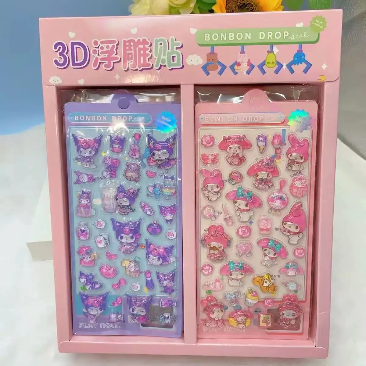 

3D-наклейки Hello Kitty с рельефным кристаллическим эффектом, креативные декоративные наклейки DIY, наклейки-карандаши Shin-chan, декоративные наклейки для чехлов телефонов