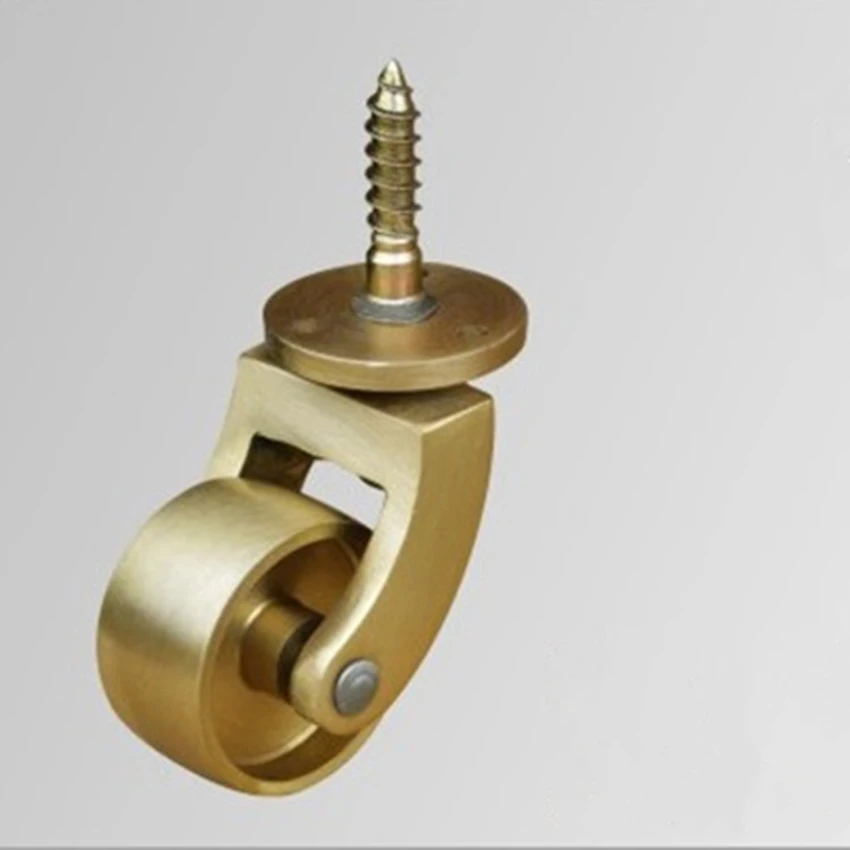 4PCS/Lot 32mm Brass Casters Heavy Duty amp; Safe for All Floors, Gold Polished Finish Casters Wheels for Chairs/Tables/Furniture