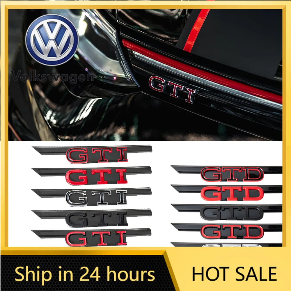 

For VW Volkswagen Jetta MK5 Golf 3D ABS Car Front Grille Emblem GTI GTD Logo Trunk Fender Badge Replacement Modification Decorat