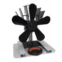 AEE2-Wood Stove Fan, Fireplace Fan With Thermometer, 5-Blade Heat Powered Stove Fan For Wood/Log Burners/Fireplaces/Heaters