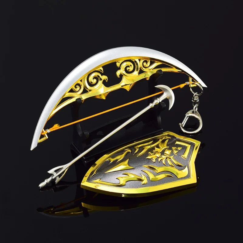 9.5cm/3.74in Zeldaa Kingdom Tears Sky Espada Guarda Escudo Clã Real Arma Modelo Artesanato Decorações Ornamentos Coleções Desktop