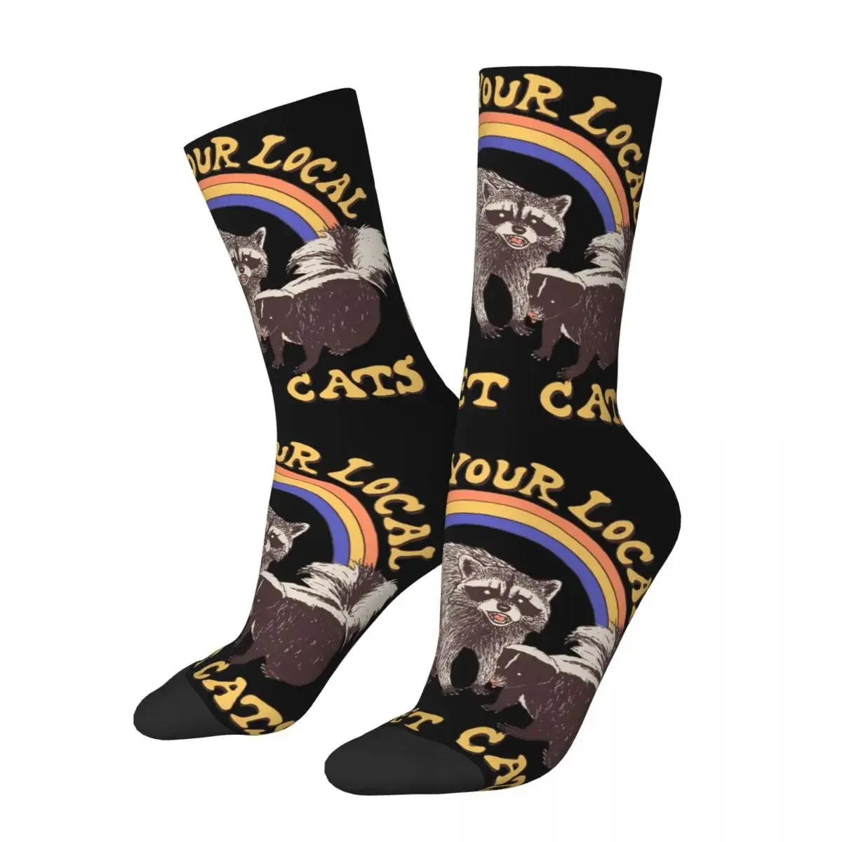 Female Vintage Street Cats Socks Cotton Fashion Kawaii Animal Socks Novelty Merchandise Middle TubeCrew Socks Small Gifts