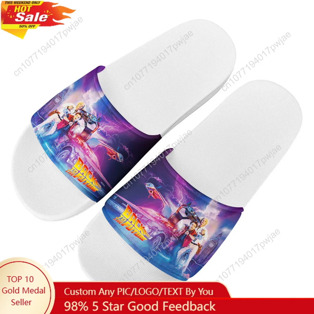 

Back to The Futures Science Fiction Movies Slippers Mens Womens Summer Custom Sandals Light Casual Slippers
