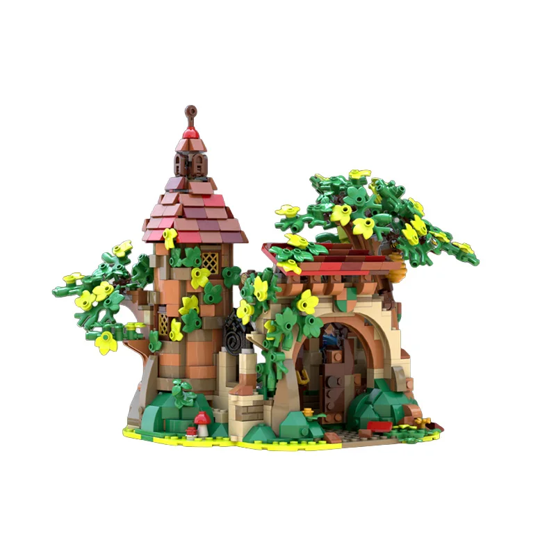 1114 pièces - Ruines urbaines dans la forêt enchantée - MOC - Blocs de construction modulaires personnalisables - Briques créatives - Design créatif - Jouet d'assemblage DIY pour garçons - Cadeau