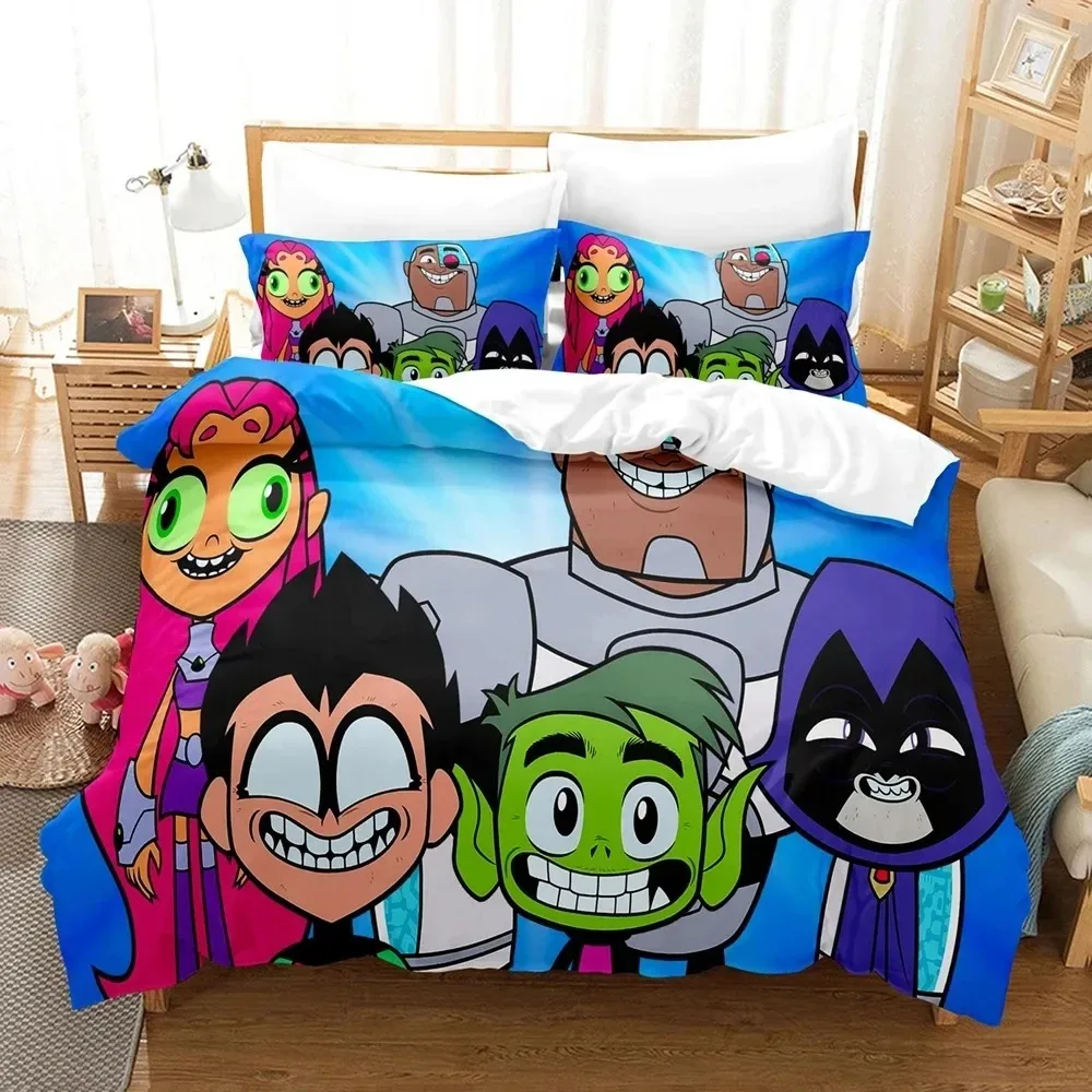 Teen Titans Go Robin Queen Duvet Cover Luxury Festival Bedding Set Microfiber Beast Boy Comforter Cover With Pillowcases