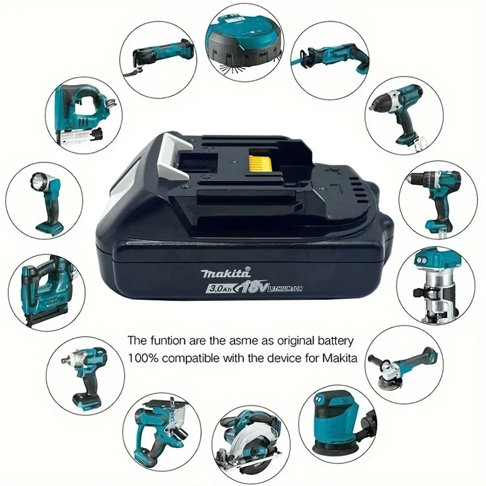 100% nueva batería y cargador Makita 3.0ah de 18V BL1860 BL1850B BL1850 BL1840 BL1830 reemplazado con herramienta eléctrica Makita 18650 3000mAh