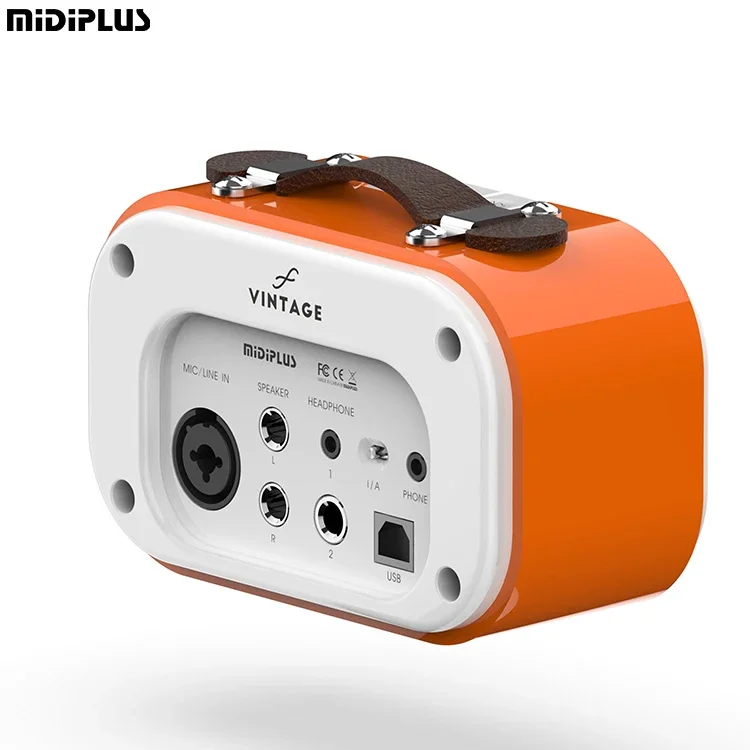 Midiplus Vintage High Quality 48V Phantom Power 192KHz/24Bit USB Audio Interface Professional 2-in 2-out USB-C Sound Card