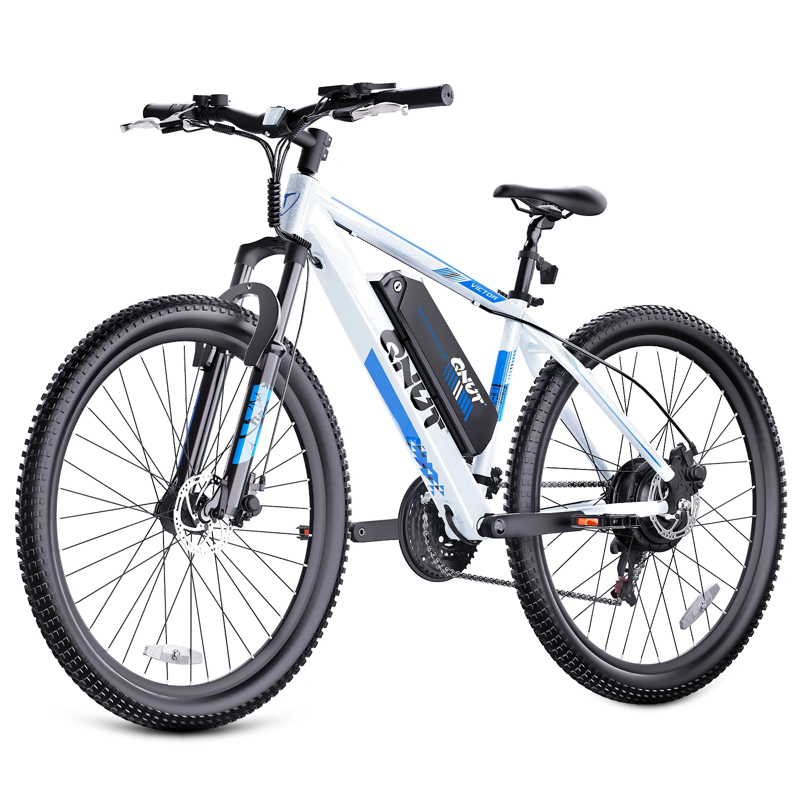QNUT Adults Electric Bicycle,26" Electric Mountain Bike with 36V 10.4AH Battery Peak 1000W Motor,21 Speed Commuter Ebike for Adults image 3
