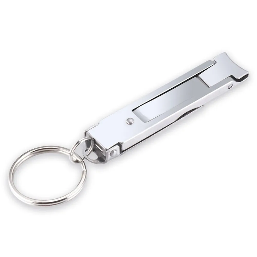 Foldable Ultra-Thin Nail Clipper Wide Opening High Carbon Steel Fingernail Clipper With Keychain Stainless Steel Nnail Clippers