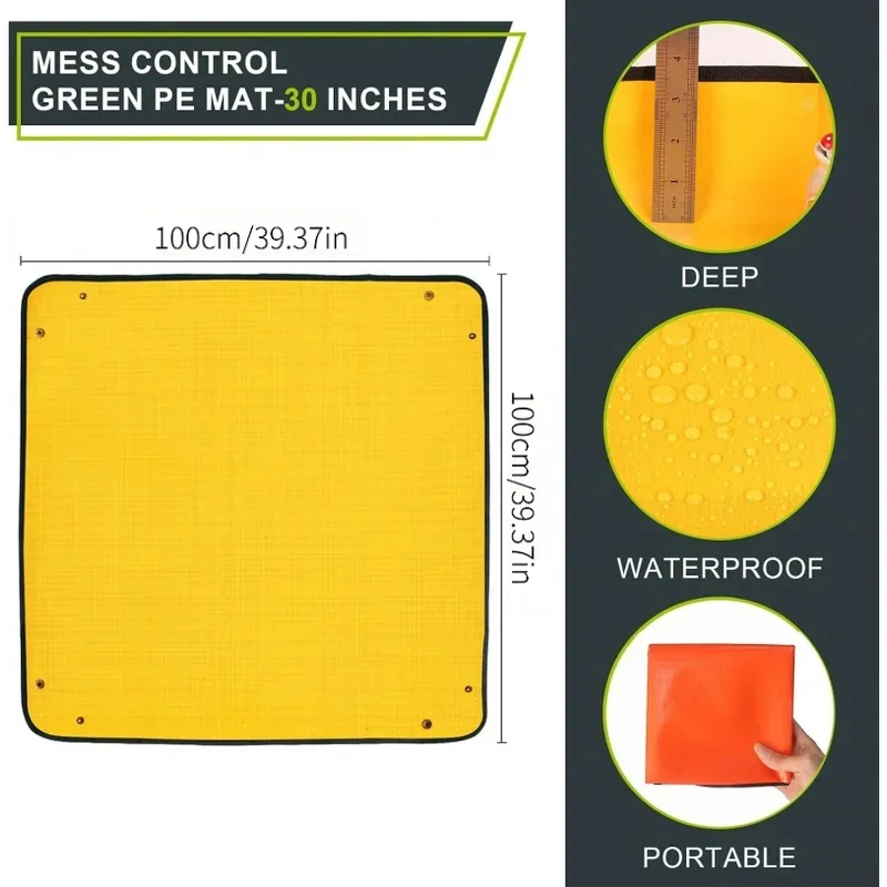 Large Plant Repotting Mat, Foldable Waterproof Gardening Potting Tray, Soil‑Resistant Work Mat For Indoor House Plant Transplant