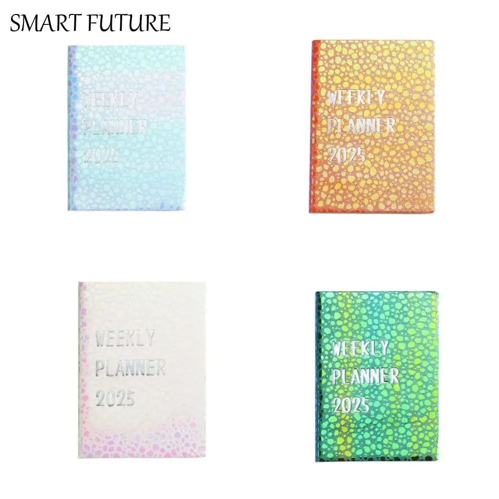 

Laser 2025 A7 English Notebook Efficiency Plan Colorful Leather Pocket Calendar Planner English Schedule Planner Notepad