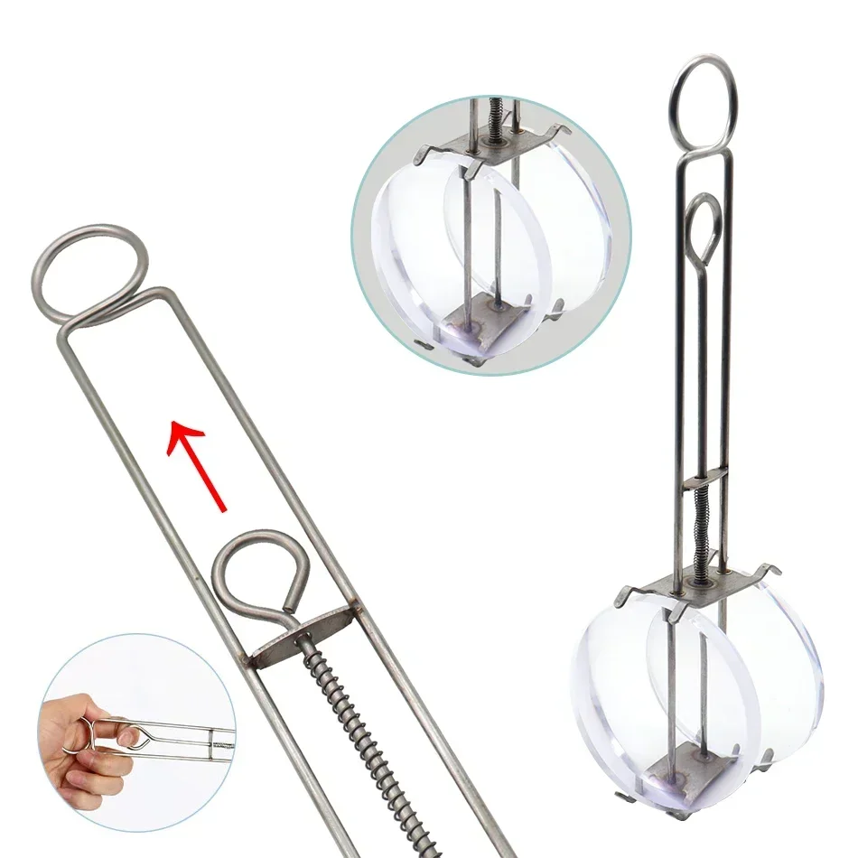 Optical Lens Tinting Holder Resin Lens Dyeing Clamps with Single Spring Metal Staining Clip for Eyewear Lenses Stainless Steel