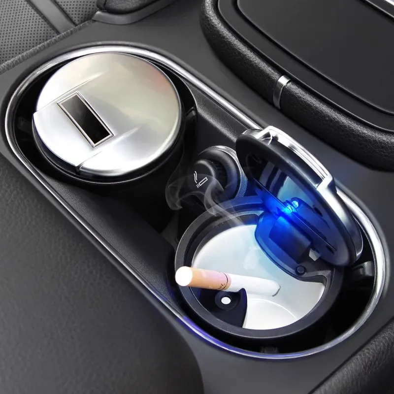 Portable Car Ashtrays For Porsche Cayenne Macan Panamera Car Cup Holder Removable Durable Garbage Coin Storage Cup Container