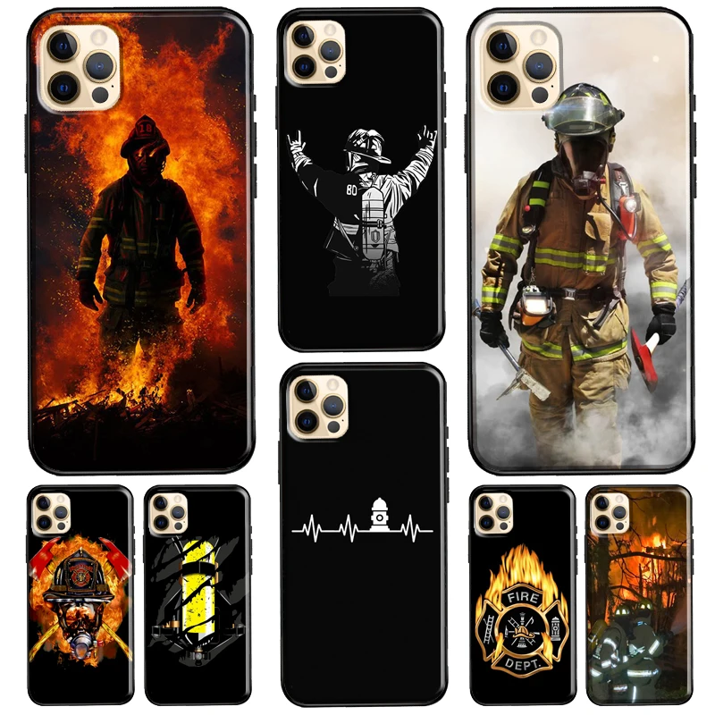 Firefighter Heroes Fireman Phone Case For iPhone 13 11 14 12 Pro Max 7 8 Plus X XR XS Max SE 2020 12 13 Mini Back Cover