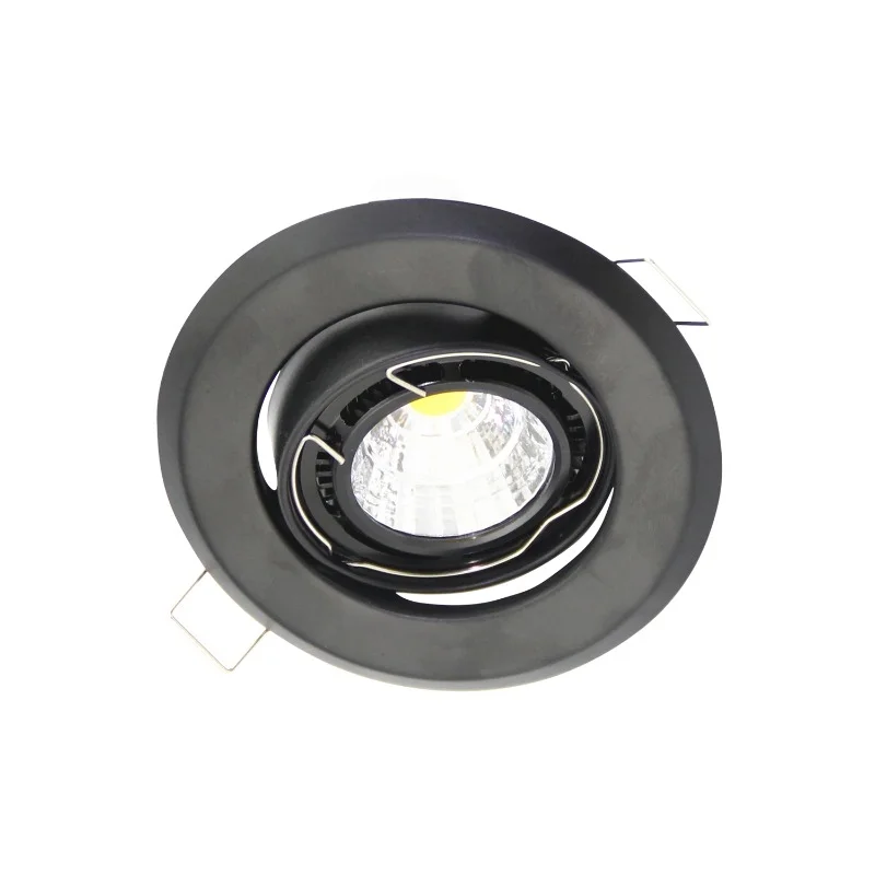 10pcs Simple Design Iron Metal Black Round LED Downlight GU10 MR16 Adjustable Spotlight Downlight Fixture for Home Hotel Decor