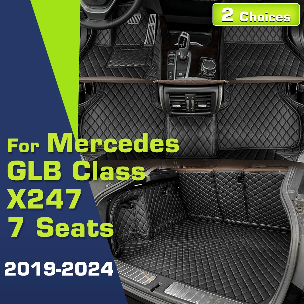 

Автомобильные коврики для Benz GLB Class X247 7-местный 2019-2024 2023 2022 2021 20 Пользовательский коврик в багажник Автоматические подушечки для ног Аксессуары для интерьера