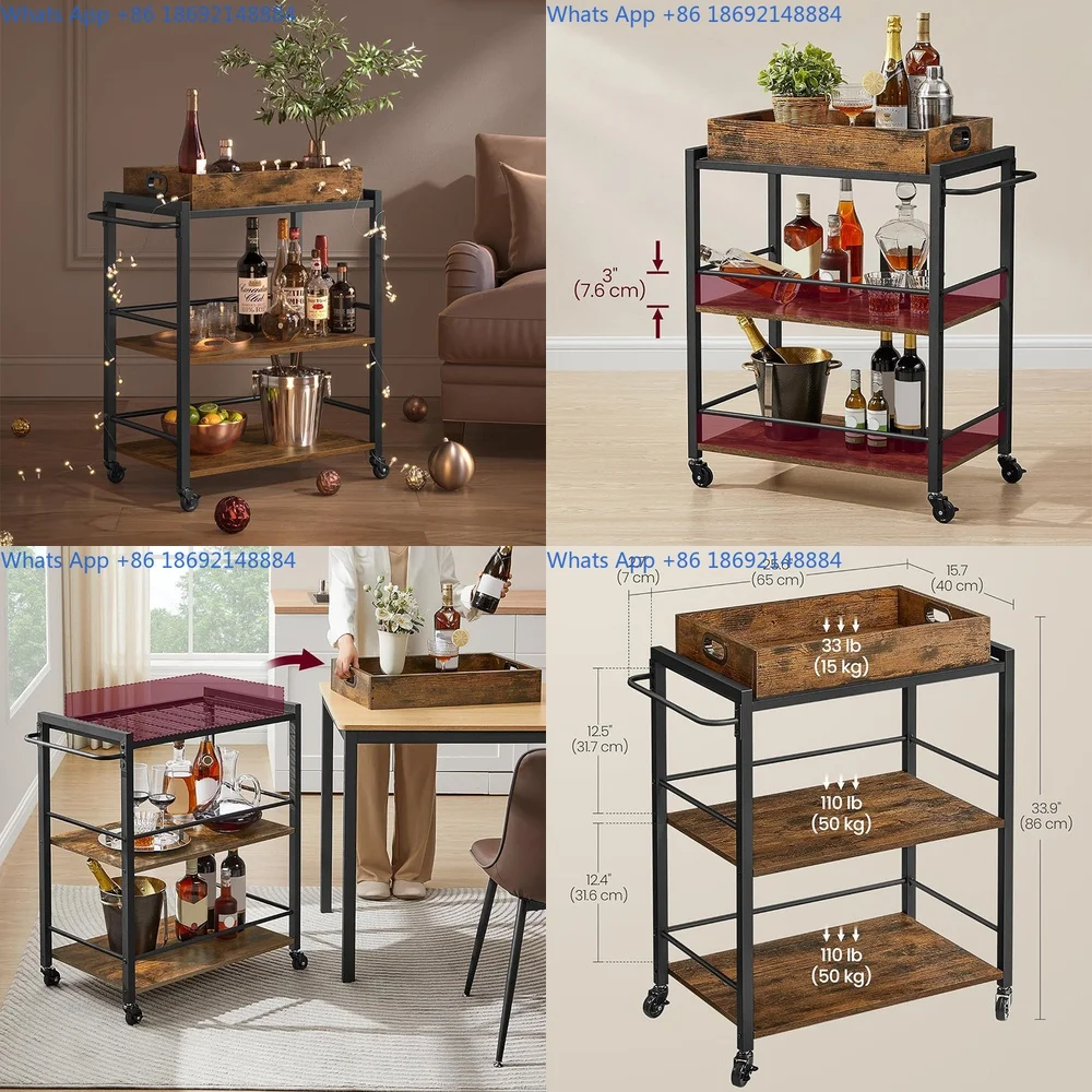 

Мобильная 3-х уровневая тележка для хранения с ящиками, кухонная тележка для домашнего использования