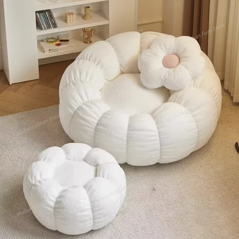 Household Apartment Beanbag Sofa White Sleeping Chaise Lazzy Beanbag Sofa Human Floor Perezoso Con Relleno Incluido Furniture