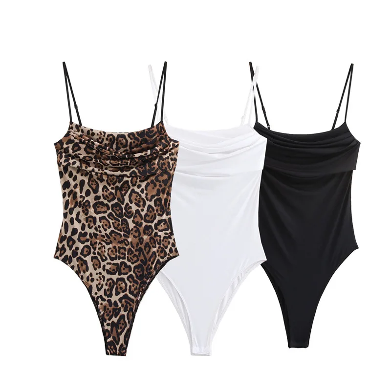 

Pleated Decorative Slim-fit Girl Temperament Slim Suspender Onesie