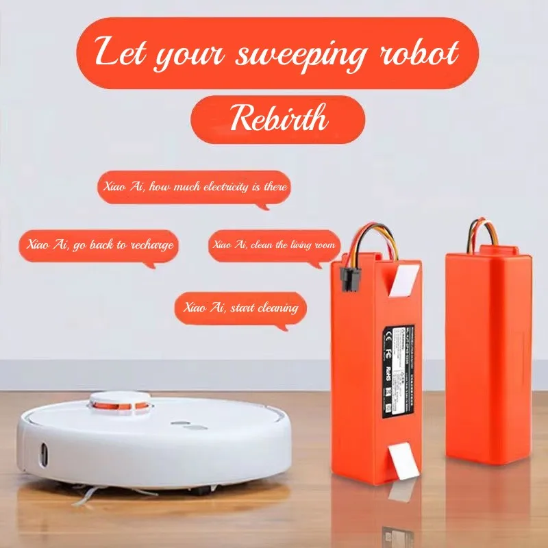 100%。 New. Vacuum Cleaner Robot Battery Pack  RoboRock S5 Max, S50, S51, S52, S55, Accessories, 14.8 V, 6800 MAh,