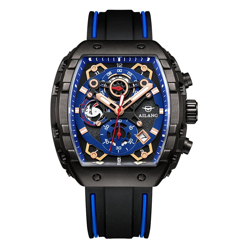 2026 Quartz Watch Square Hollow Case with Quartz Movement Luminous Calendar Display & Waterproof Matching Watch