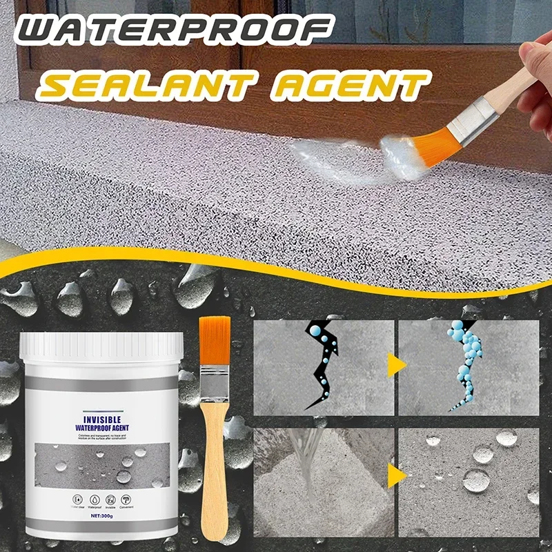 100/300g Transparent Waterproof Adhesive for Leak Proof Coating Bathroom Floor Crack Sealing Invisible Paste Glue & Mold Proof