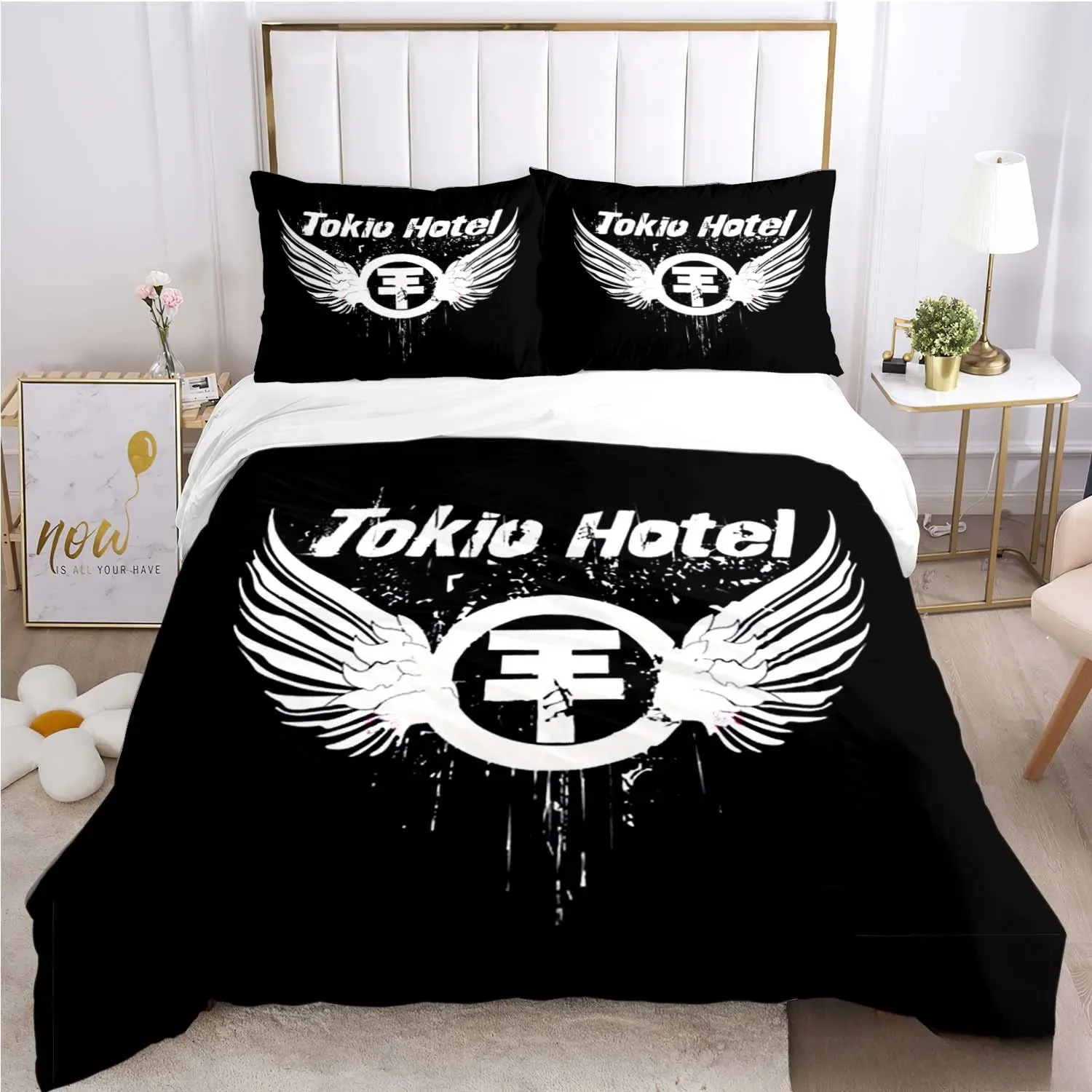 غطاء لحاف طوكيو فندق الفرقة المخدة طقم سرير صبي فتاة غرفة نوم الديكور الأطفال هدية واحدة مزدوجة كبيرة الحجم