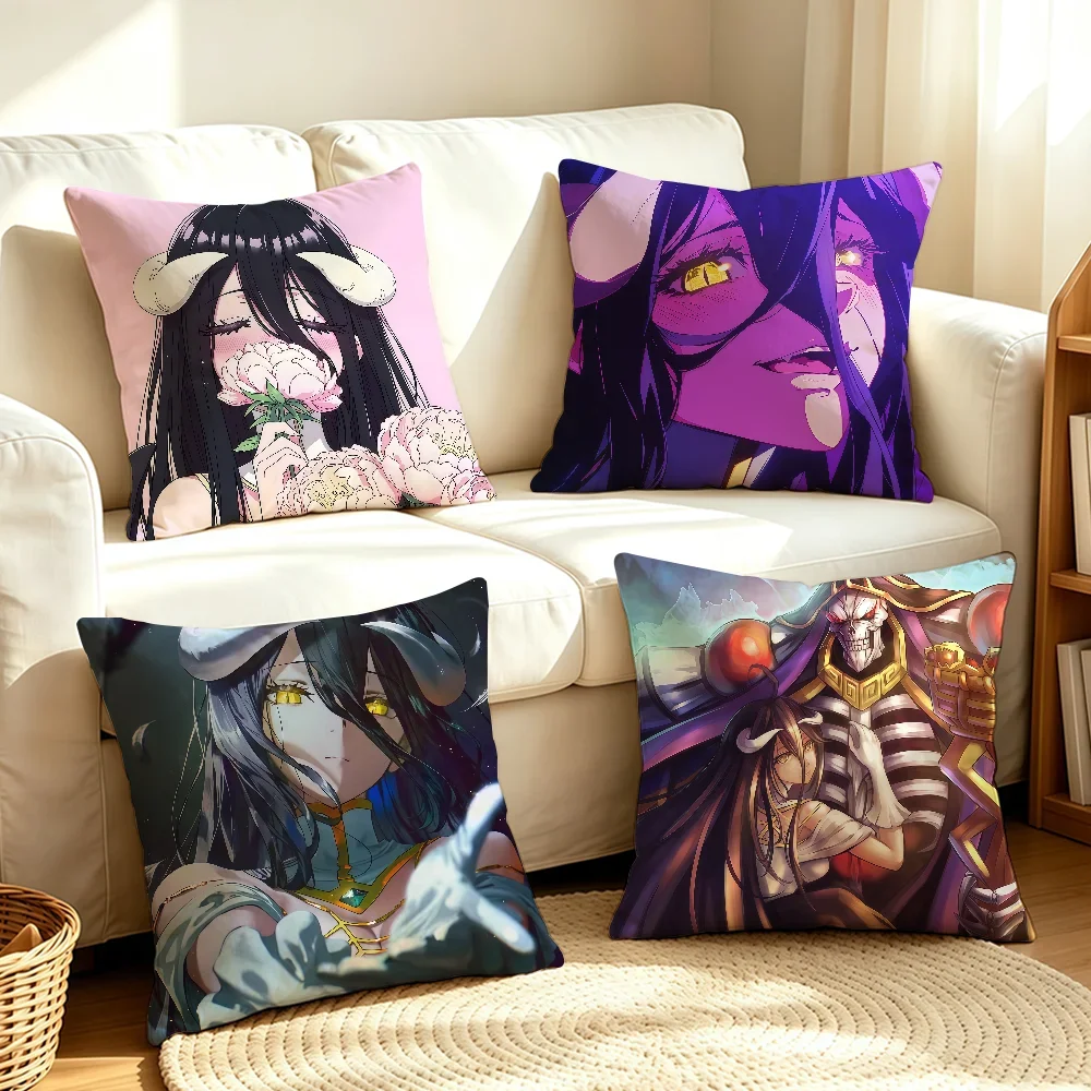 Anime O-Overlord-S Albedo cushion cover Soft Smooth Pillow Case Hidden Zipper Washable Decorative Couch Office Gift