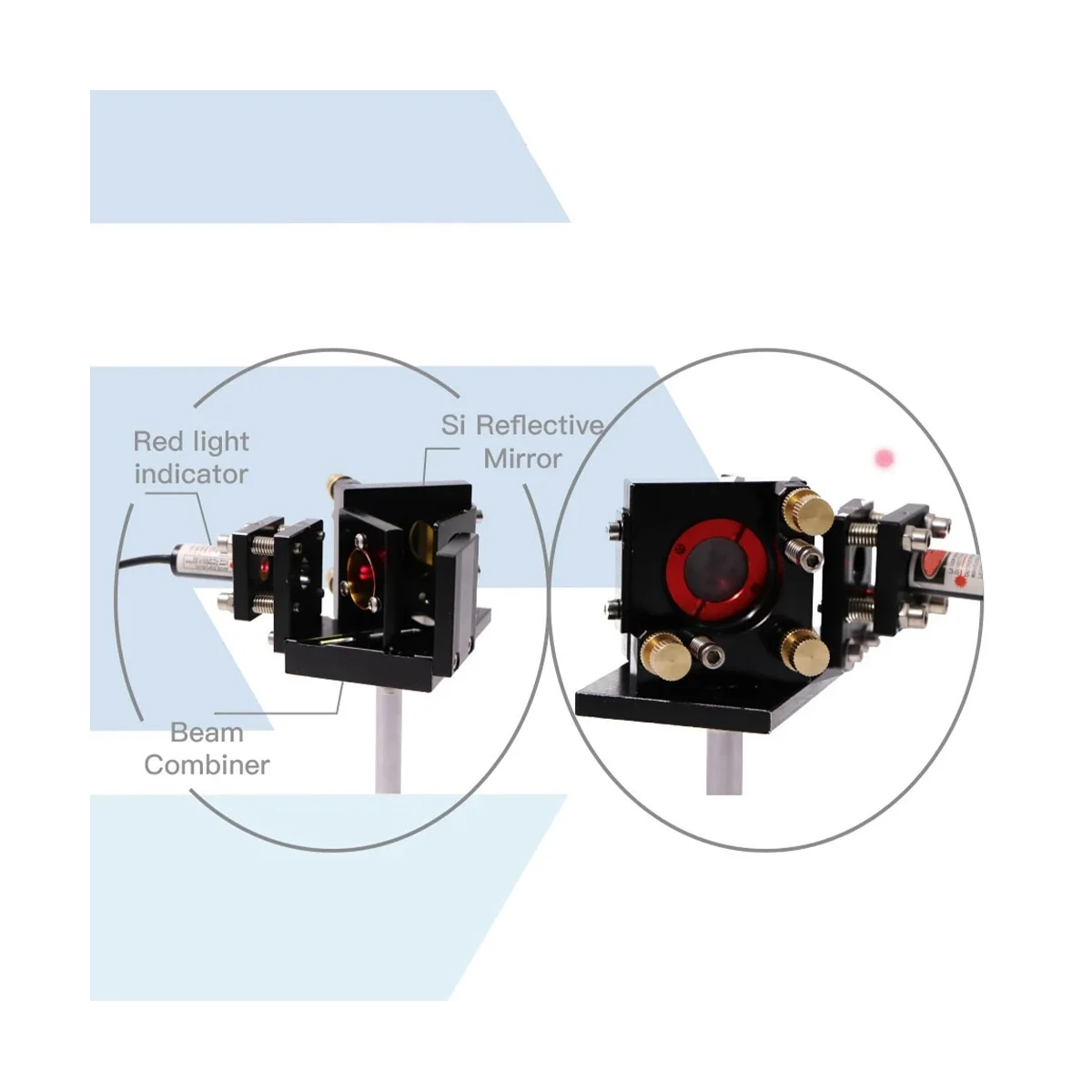 Laser Beam Combiner Base Red Pointer Combiner Mount for D20/25mm CO2 Laser Engraving Cutting Machine