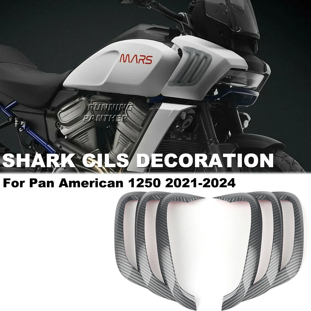 

for Harley PAN AMERICA 1250 S PA1250S 2021 2022 2023 2024 Motorcycle accessories Shark Gills decorative side kit black suitable