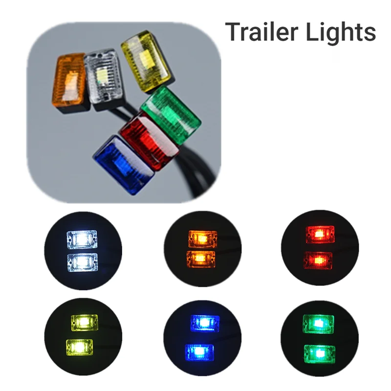 LED Marker Lights Warning Lamp for 1/14 Tamiya RC Truck Trailer Scania 770S Benz Actros 3363 Volvo FH16 MAN TGX LESU Car Part