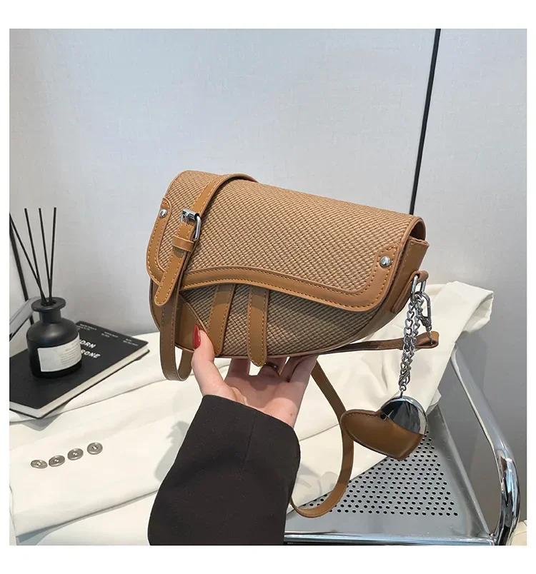 

Лето 2025. Новинка! Роскошная стильная ручная седельная сумка с тканой текстурой для женщин - легкая роскошная шикарная сумка через плечо на одно плечо