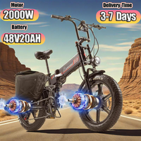 YX20M E-Bike 2000W Motor 48V20AH Lithium Battery Fold Hydraulic Braking Electric Bike 20Inch Fat Tire Off-Road Electric Bicycle