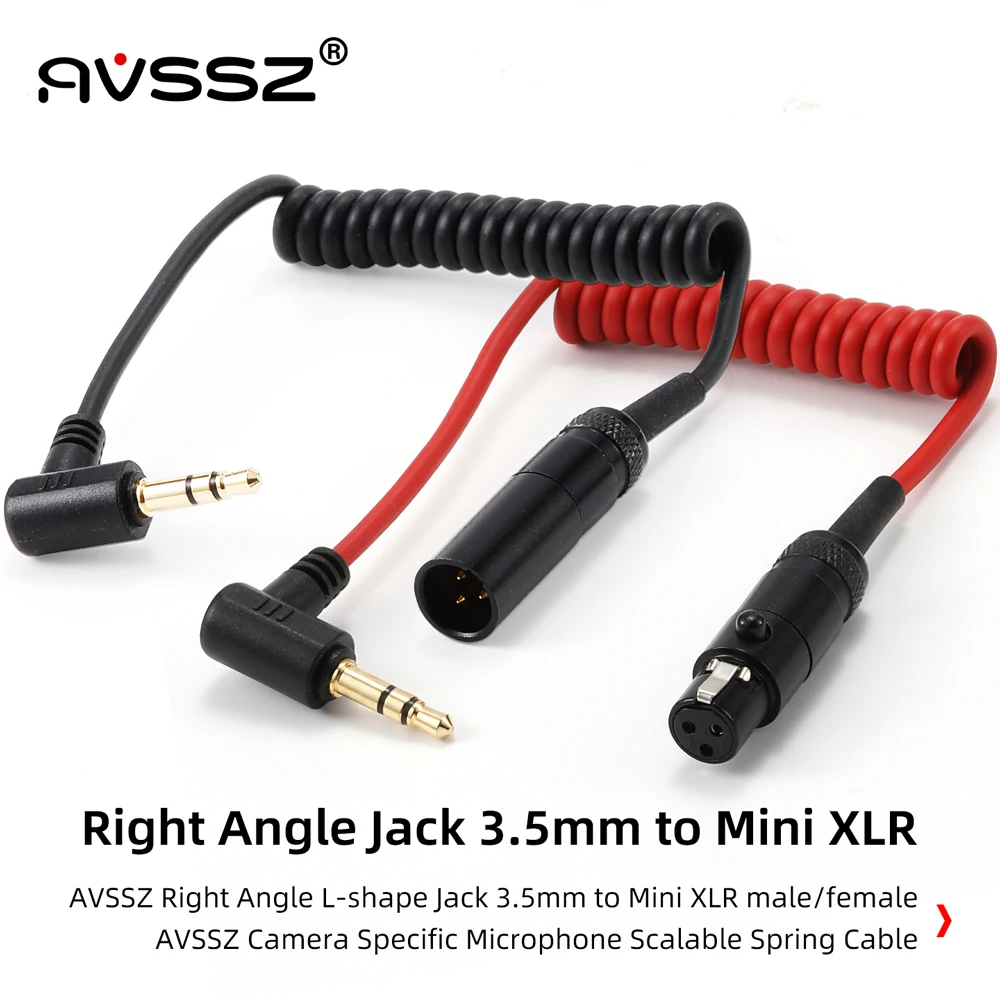 AVSSZ Jack 3.5 mm to Mini XLR Spring Cable, 1/8″ to Tiny XLR Plug Audio Lines, for Camera Mixers Wireless Microphone Receivers