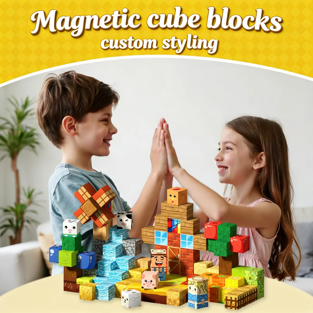 لعبة مكعبات البناء المغناطيسية من ماي فارم وورلد، تعليمية للأطفال والمراهقين، مجموعة بناء بيت الثلج، هدية للهالوين وعيد الميلاد.