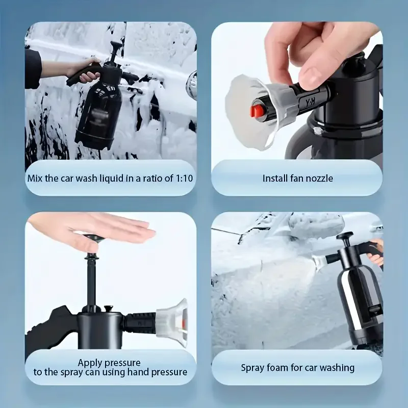 High-Pressure Foam Spray Gun for Car Wash - Versatile, Easy-to-Use Handheld Sprayer with Adjustable Nozzle for Household Cleanin