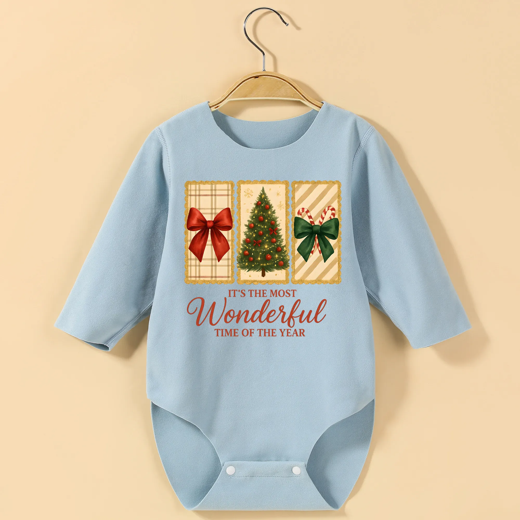 بدلة أطفال بأكمام طويلة لعيد الميلاد الأول للطفل مطبوعة رائعة نيسيي لارتفاع 60-90 سنتيمتر ملابس أطفال بذلة مريحة #2