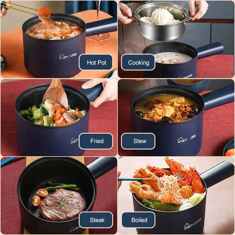 Mini Electric Cooker Multi-Function Pot Electric Skillet For Dormitory & Home Use Single/Double Layer HotPot Electric RiceCooker