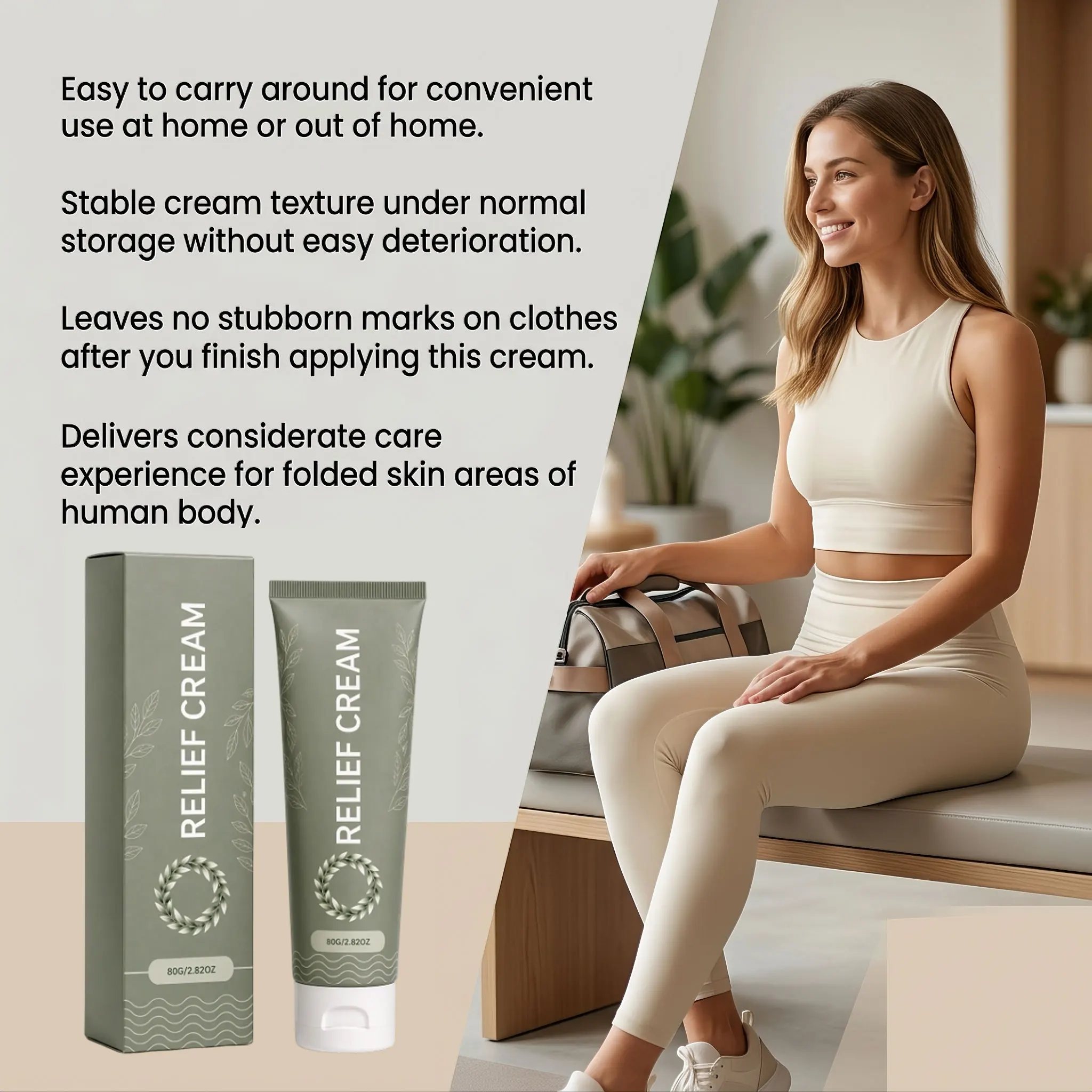 Anti Chafing Cream for Thighs Intertrigo Skin Fold Barrier Cream Soothing Anti-Itch Moisturizing Body Butter Anti-Friction Cream