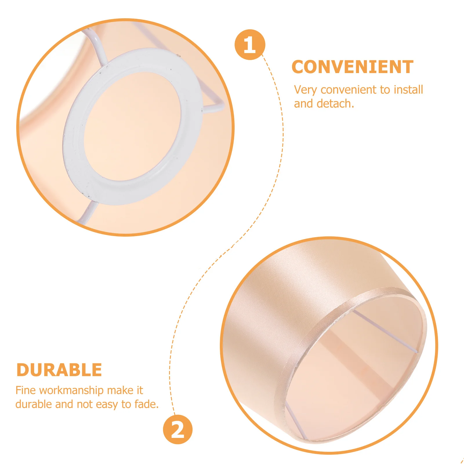 

Pleated Lampshade Cylindrical Pendant Replacement Fabric Light Cover for Bulb