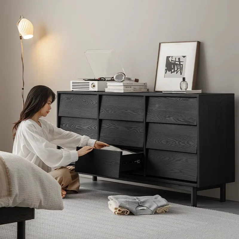 

Карбонизированный шкаф с девятью ведрами из цельного дерева у стены, шкаф для хранения вещей, гостиная, спальня, крыльцо из ясеня, обеденный боковой шкафчик