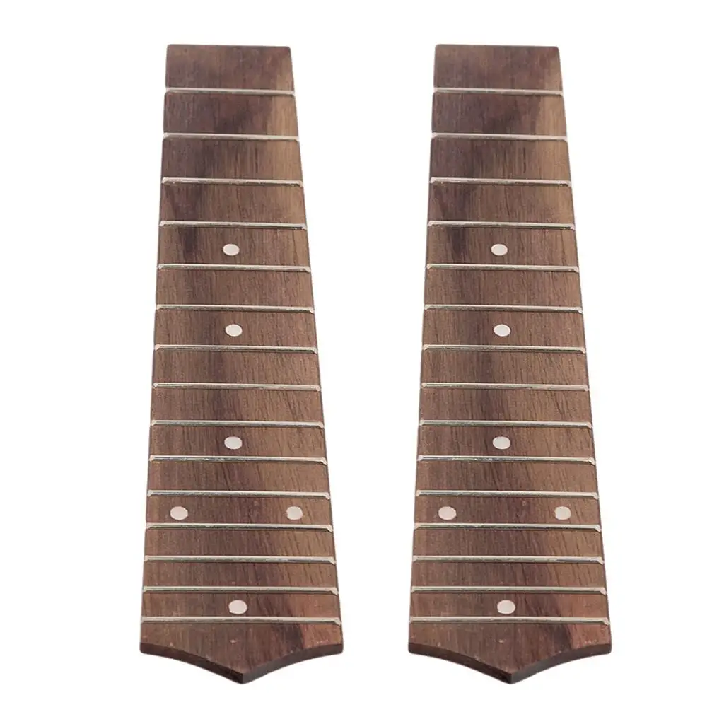 2 Pieces Rosewood 15 Frets Uke Fretboard Fingerboard for 21inch Soprano Ukulele