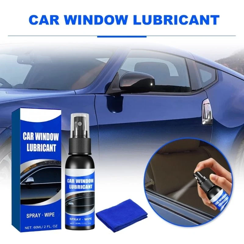 

60ml Door Glass Lifting Agent Window Lubricants Rubber Seal Softening Agent with Cloth Auto Maintenance Accessories