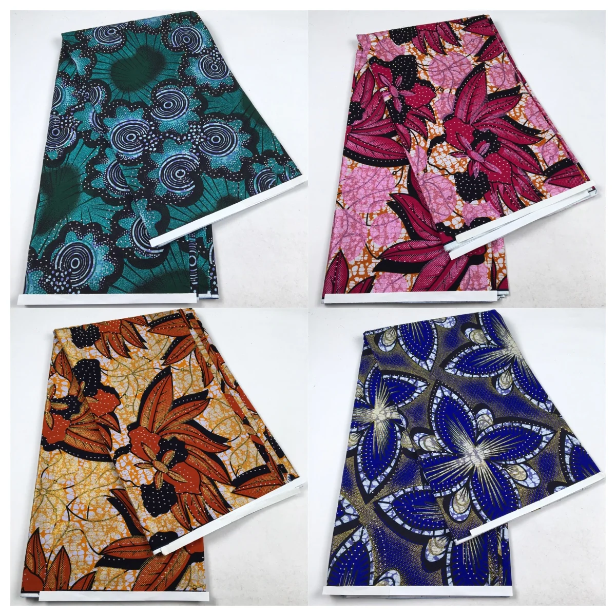 100% Cotton Luxury Grand Super Dutch Wax Fabric with Stones 6 Yards Brillant Glitter Stone Wax African Loincloth Used for Party
